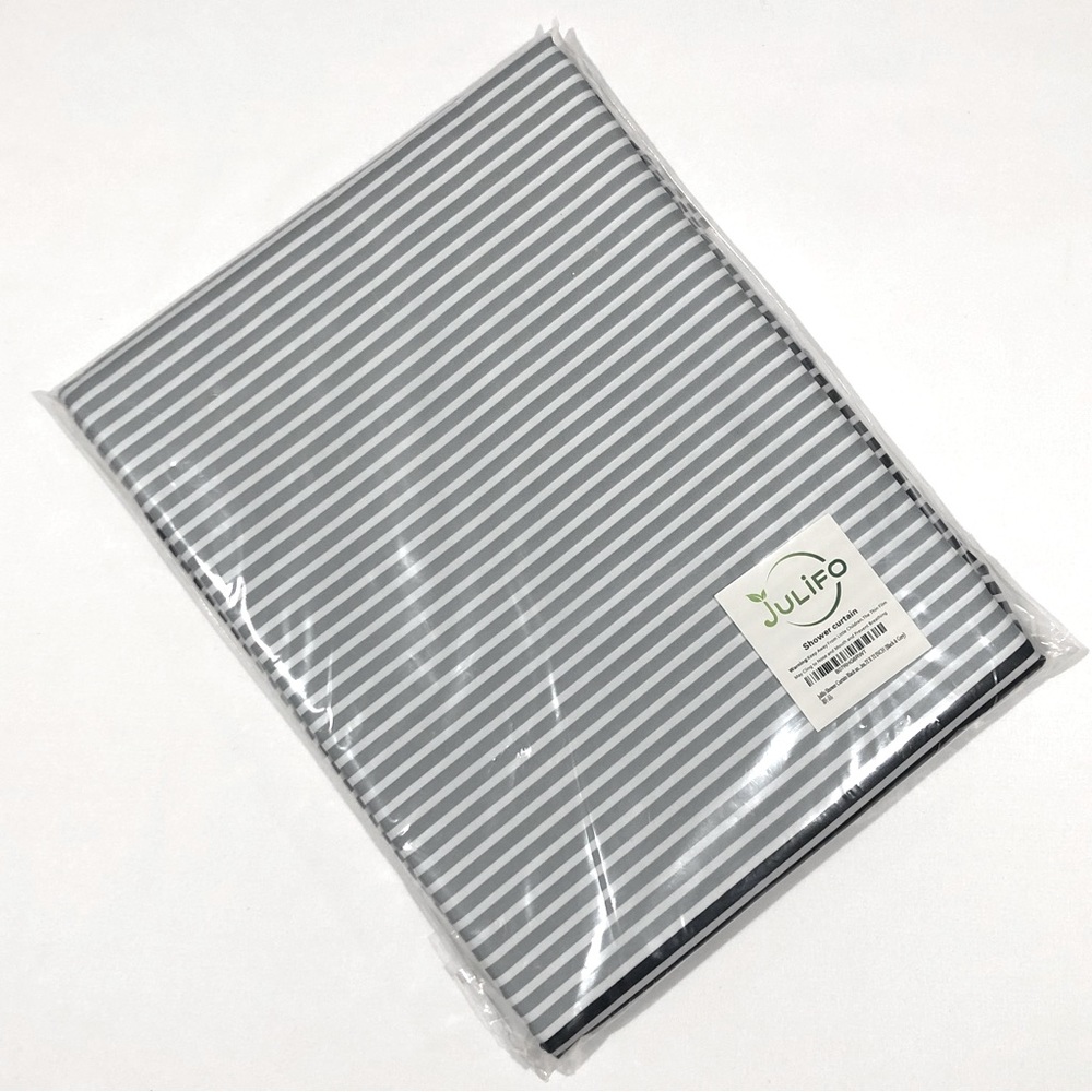 Shower Curtain Grey and Black Ombré Striped